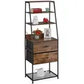 Relaxdays Vintage-Regal, Mehrfarbig, Holzwerkstoff, Metall, Holz, 60x164x41.5 cm, Wohnzimmer, Regale, Bücherregale