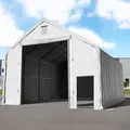 TOOLPORT Everest 8x8m Zelthalle, PRIMEtex-Plane, grau, mit Statik (Erduntergrund) - (48678)