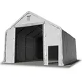 Lagerhalle Lagerzelt 8 X 8 M / Seitenhöhe 4m In Grau Industriezelt Mit Feuersicherer Primetex Pvc Plane 2300 N