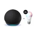 Amazon Echo Dot (5th Gen) + tink Basics White & Color E27 Bulb mit Matter - 2er-Set