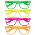 Relaxdays Bunte Partybrille im 4er Set Gelb,Grün,Pink