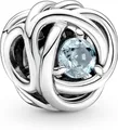 Pandora März Geburtsstein Meer Aquablauer Ewigkeitskreis Charm 790065C09 Anhänger