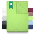 GREEN MARK Textilien Klassische Bettlaken – Flaches Laken aus 100% Baumwolle, ohne Gummi, hautfreundlich, pflegeleicht, bei hohen Temperaturen waschbar - Apfel Grün - 150x250 cm