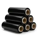 6 Rollen Beste-Folie Stretchfolie 23my 500mm - 2,5kg Palettenfolie Handfolie Wickelfolie (schwarz)
