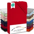 Jersey Spannbettlaken Spannbetttuch 90-100x190-200cm 100% Baumwolle Rot