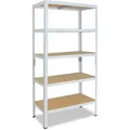 shelfplaza HOME 180x120x45 cm Schwerlastregal in weiß mit 5 Böden und 175 kg Traglast pro Boden