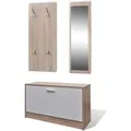 vidaXL Garderoben Flur 3-in-1 Schuhschrank Schuhkipper Spiegel 241246
