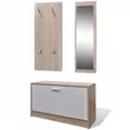 Garderobe Flur 3-in-1 Schuhschrank Schuhkipper Spiegel