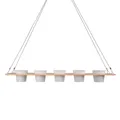 UNUS Kräuterbar Pflanzenregal Weiß Bambus 100 x 16 cm Kräuterregal zum Aufhängen mit Drahtseil, Kräuterhalter für Küche, Balkon, Terrasse, Nachhaltiges Hängeregal für Pflanzen und Kräuter