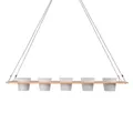 UNUS HOME Blumenkasten Kräuterbar, Pflanzenbar (natur), Nachhaltig, stabile Drahtseilaufhängung, vielseitig einsetzbar, Weiß