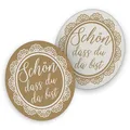 itenga 40x Bierdeckel Untersetzer Schön dass du da bist Vintage Spitze 10,7 cm