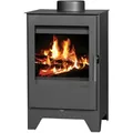 Kleiner Kaminofen Victoria Parma L schwarz, raumluftunabhängig - 5kW - Schwarz