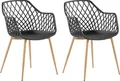 BELIANI Esszimmerstuhl 2er Set Schwarz Kunststoff/Metall Modern Minimalismus Wohnzimmer Esszimmer Salon