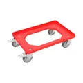 RO 64 GU FE-3020 - Transportroller rot mit Feststellbremse für Euroboxen bis 600 mm