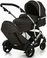Hauck Geschwister Kinderwagen DUETT 2 Aluminium Polyester schwarz Regenschutz