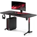 X-mate Gaming Tisch Schreibtisch Pc Computertisch Ergonomisch Carbon Tischplatte Kopfhörerhaken Getränkehalter Rutschfester Fußschutz (160 X 75 X 75 Cm) - Diablo