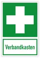 Aufkleber Hinweis Kombi Rettungszeichen „Erste Hilfe Verbandkasten“ Sticker Piktogramm Symbol nach ISO 7010 (E003) | 10 x 15 cm Made in Germany