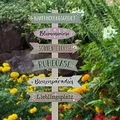 Gartenschild Wegweiser│ Höhe 76 cm MDF naturfarben │6 Planken beschriftet