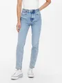 High-waist-Jeans "ONLEMILY STRETCH HW ST AK DNM CRO789NOOS", Gr. 25 - Länge 32, Light Blue Denim Länge 32