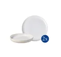 like. by Villeroy & Boch Geschirr-Set Crafted Tafelset (4-tlg), 2 Personen, Porzellan, Premium Porcelain, 4 Stck, mikrow.- & spülm.sicher