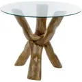 Couchtisch SHARIKA - braun - Holz-Glas
