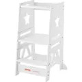 Vevor Tritthocker Kinder 158,9 Kg Gewichtskapazität Trittschemel 844 X 553 X 482 Mm Hocker Kiefernholz Bambus Höhenverstellbar Von 328 Bis 520 Mm Lernturm Kinderschemel Trittschemel Kinderhocker Weiß