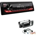 JVC KD-X182DB 1-DIN Media Autoradio AUX-In USB DAB+ mit Einbauset für Seat Ibiza IV Ibiza IV ST azabacheschwarz