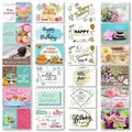 Domelo Geburtstagskarte 24er Set Geburtstagskarten mit Umschlag Happy Birthday Postkarten bunt