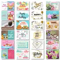 Domelo Geburtstagskarten 24er Set mit Umschlag, Happy Birthday Postkarten, Kraftpapier Karten zum Geburtstag, Geburtstagskarte für Mann/Frau/Kinder, Postkarte als Grußkarten (Set 2)