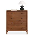 IDIMEX Kommode APOANA mit 4 Schubladen aus Massivholz in Kastanien Finish - Holzkommode skandinavisch, Schubladenschrank mit Stauraum, Schlafzimmerkommode im Landhausstil