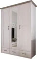 Begabino Kleiderschrank Luca Schrank Garderobe Landhaus Design inklusive Kranzaufsatz Drehtürenschrank mit Schubladen