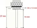 Öltemperaturdirektmesser JMP mit Analoganzeige 30x1,5mm für Kawasaki ZR-7 / S Z , Suzuki GSX EN B 250 / 400 / 500 / 550 / 650 / 750 / 850 / 900 / 1100