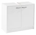 Waschbeckenunterschrank SMASH, B 63 cm, H 55 cm weiß matt, 2 Türen, mit Siphonausschnitt