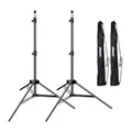 EMART 210cm Lichtstativ Stabil Lampenstativ Aluminium-Stativständer Licht Stativ tragbares Beleuchtungsstativ 5 kg Traglast, 1/4 Zoll Schraube Light Stand für Studio Kits, Softbox-2 Stück
