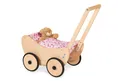 Puppenwagen Trixi, aus Holz, inkl. Bettzeug und Bremssystem, Lauflernhilfe mi...