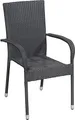TrendLine Gartenstuhl Malta Stapelstuhl Polyrattan schwarz Gartenmöbel