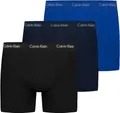 Calvin Klein Herren 3er Pack Boxershorts Trunks Unterwäsche, Mehrfarbig (C-Black/Blu/Blu), XL