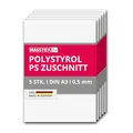 5er Set Polystyrol Platten weiß I DIN A3 Kunststoff-Hartplatten PS Zuschnitte I 29,7 x 42 cm I 0,5 mm Stärke I mag277