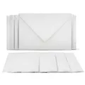 50 Klappkarten mit Umschlägen Set Weiss - DIN A6 Blanko Doppelkarten 14,8 x 21 cm (160 g/m²) - DIN C6 Umschlag 11,4 x 16,2 cm (100 g/m²) Nassklebung - Grußkarten Einladungskarten Hochzeit