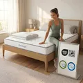 Arensberger JANA Matratze 160x200 cm | Taschenfederkernmatratze 20 cm mit 2 cm NANOCELL® Gelschaum | 7-Zonen Härtegrad H3 | Federkernmatratze punktelastisch, Rollmatratze | Öko-Tex Zertifiziert