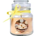 HS Candle Duftkerze & Glas Weihnachten Creme Bonbon 30h