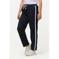 Ulla Popken Funktionshose Jogginghose Elastikbund Seitenstreifen schwarz 42/44