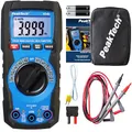 PeakTech P 1041 – True RMS Digital Multimeter, Auto-Range, 4.000 Counts, Durchgangsprüfer, Mehrfach-Messgerät, Voltmeter; 600V - 10A AC/DC - CAT III, Black
