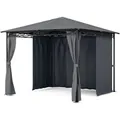 Blumfeldt Mondo Gartenpavillon Partyzelt Gazebo 295x262x295 cm Stahl Polyester Dunkelgrau