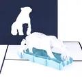 Pop Up Karte „Eisbären – Mother & Children“- Geburtstagskarte, Muttertagskarte & Einladungskarte mit Eisbär & Eisbären Babies - 3D Karte als Geschenk zum Geburtstag & als Einladung in den Zoo