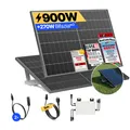 Balkonkraftwerk 900W/800W Solaranlage mit Garten Halterung Steckerfertig WIFI Komplettset Photovoltaik Anlage 800W, Kabellänge: 5m