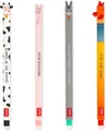 Legami Farm Sweet Farm Gelstifte Set 4er radierbar 0,7mm schwarz rosa grün rot