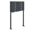 AL Briefkastensysteme Standbriefkasten 10 Fach Premium Briefkasten A4 in RAL 7016 Anthrazit Grau wetterfest