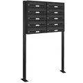 10er Premium Standbriefkasten Anthrazit RAL 7016 freistehend Postkasten 2x5