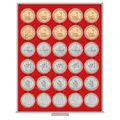 LINDNER Münzbox 2226 Standard für 30 x 10 DM/10 €/20€/ Krügerrand in Münzkapseln
